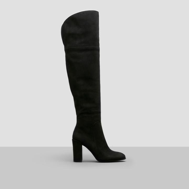 Kenneth Cole New York Jack Nubuck Over The Knee Boots - Black