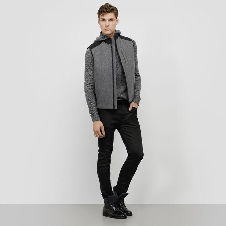 Kenneth Cole New York Woven Quilt Vest - Chrcl Htr Cb