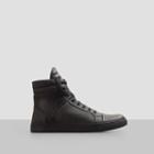 Kenneth Cole New York Double Header Leather Crosshatch Sneaker - Black