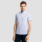 Kenneth Cole New York Short-sleeve End-on-end Shirt - Mist