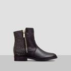 Kenneth Cole New York Marcy 3 Leather Studded Bootie - Black