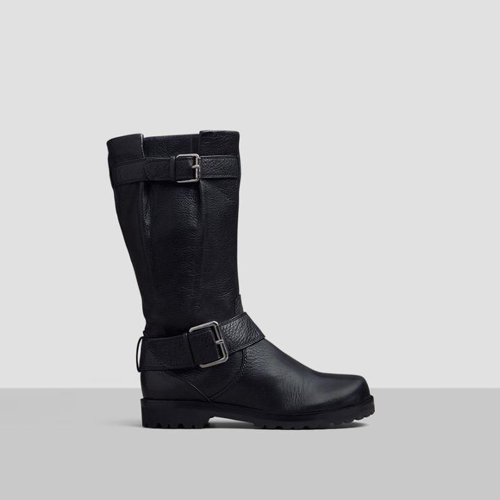Gentle Souls By Kenneth Cole Buckled-up Leather Boot - Concrete