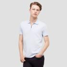 Kenneth Cole New York Short-sleeve Zip Polo Shirt - Light Blue