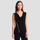 Kenneth Cole New York Sleeveless Convertible Vest - Pearl N Blac