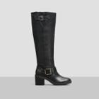 Kenneth Cole New York Corrine Pebbled Leather Buckle Boot - Dark Brown