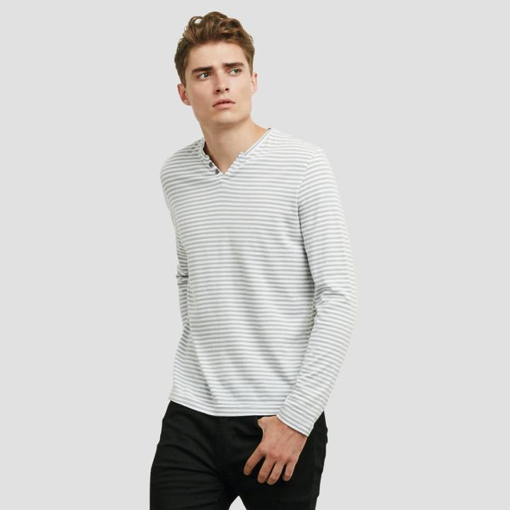 Reaction Kenneth Cole Long-sleeve Stripe Henley - White