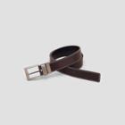 Kenneth Cole New York Brown Leather Belt With Contrast Stitching - Brown/black