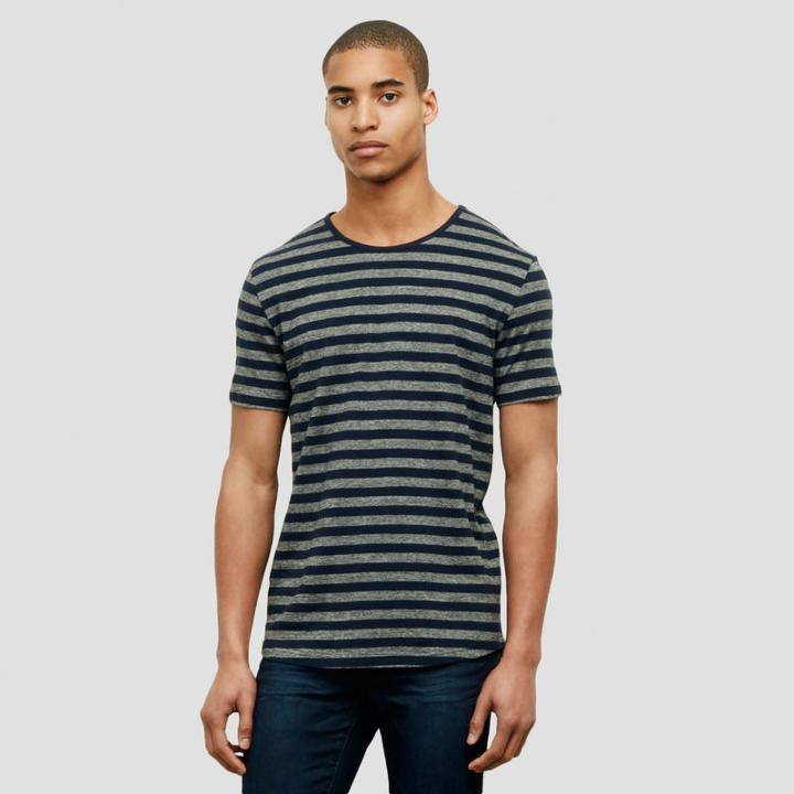 Kenneth Cole New York Marled Stripe T-shirt - Indigo