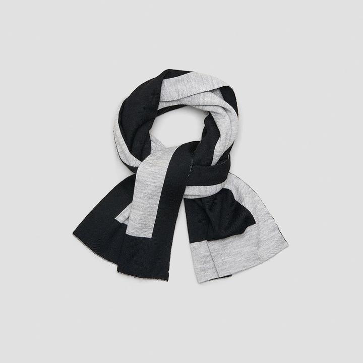 Kenneth Cole New York Merino Colorblock Scarf - Black/l Grey