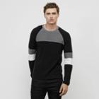 Kenneth Cole New York Wool-blend Color Block Sweater - Black