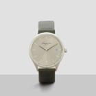 Kenneth Cole New York Silver Watch With Charcoal Suede Strap - Neutral