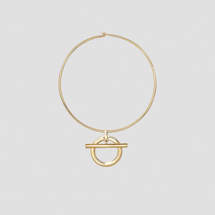Kenneth Cole Black Label Goldtone Structured Pendant Necklace - Shiny Gold