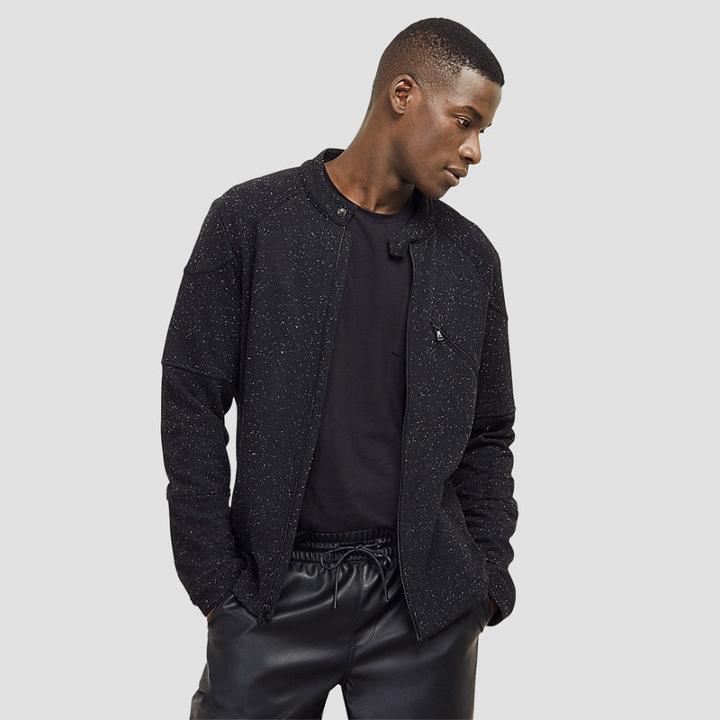 Kenneth Cole New York Knit Baseball Jacket - Black