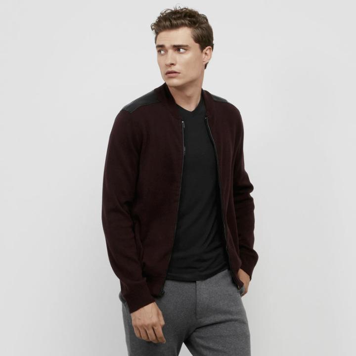 Reaction Kenneth Cole Bomber Sweater - Merlot