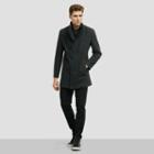 Reaction Kenneth Cole Layered Wool Car Coat - Charcoal