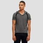 Reaction Kenneth Cole Short Sleeve Pull-over Hoodie - Charcol Hthr
