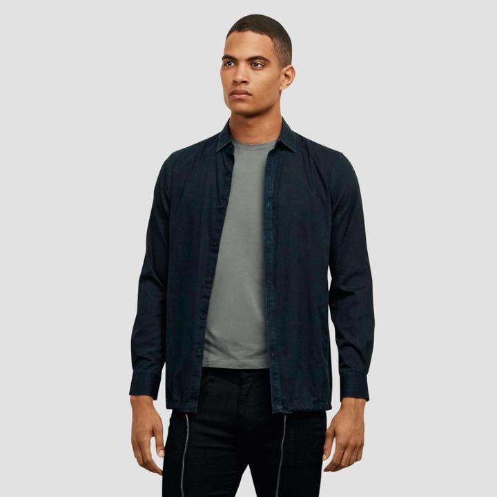 Kenneth Cole New York Button-front Shirt Jacket - Indigo
