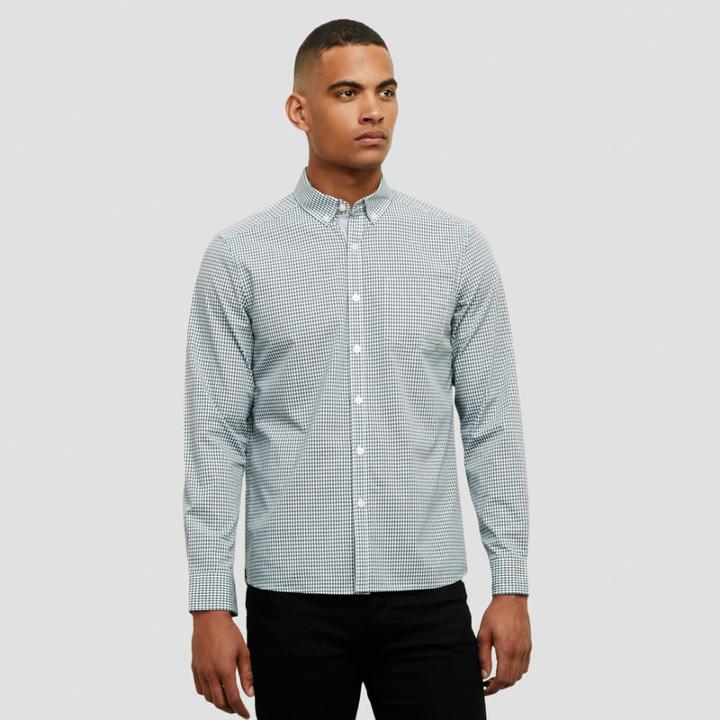 Kenneth Cole New York Check Print Button-front Shirt - Palm