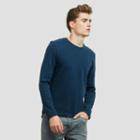 Kenneth Cole New York Long-sleeve Heathered Zip-detail Shirt - Dark Ocean