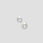 Kenneth Cole New York Double Circle Silver Front Back Earring - Shiny Slv