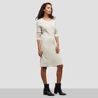Kenneth Cole New York Full Skirt Sweater Dress - Silver Birch