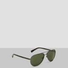 Kenneth Cole New York Matte Gunmetal Aviator Sunglasses - Mgun/grn