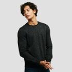 Reaction Kenneth Cole Long Sleeve Crewneck With Stripes Piping - Charcoal