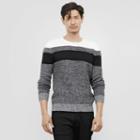 Reaction Kenneth Cole Marled Stripe Crewneck Sweater - Charcol Hthr