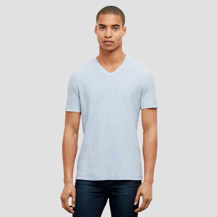 Reaction Kenneth Cole Short-sleeve Slub V-neck T-shirt - Quartz
