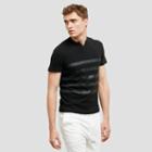 Reaction Kenneth Cole Rubber Striped Henley T-shirt - Black