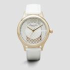 Kenneth Cole New York Transparent Watch With White Leather Strap - Neutral