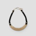 Kenneth Cole New York Sculptural Collar Leather Necklace - Black