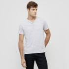 Reaction Kenneth Cole Striped Henley Tee Shirt - Clear Water