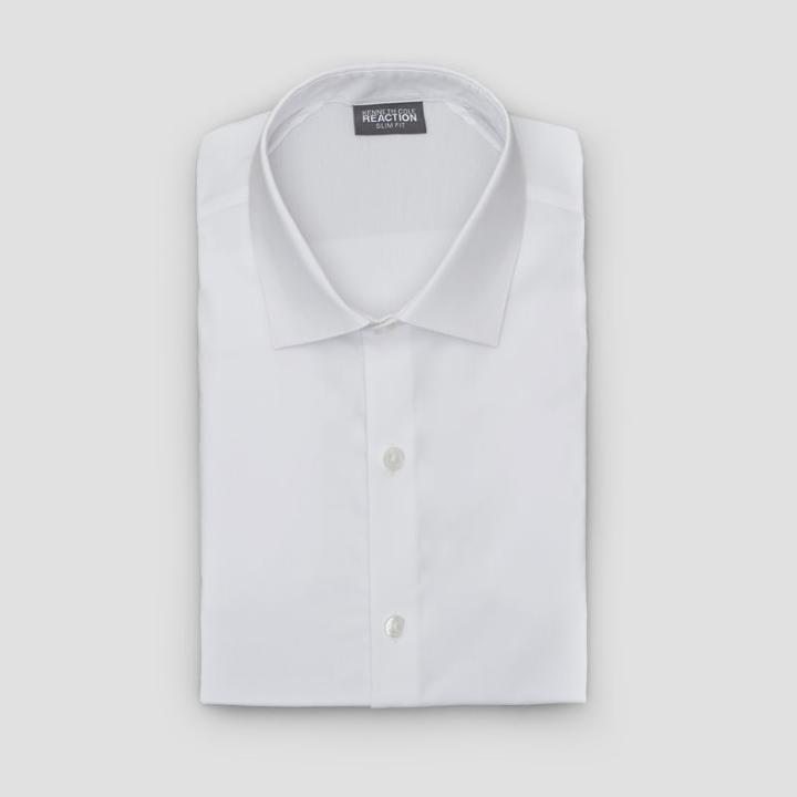 Reaction Kenneth Cole Techni-cole Slim Fit Solid Dress Shirt - White