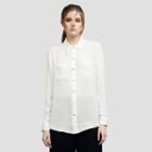 Kenneth Cole Black Label Silk Button Front Shirt - White
