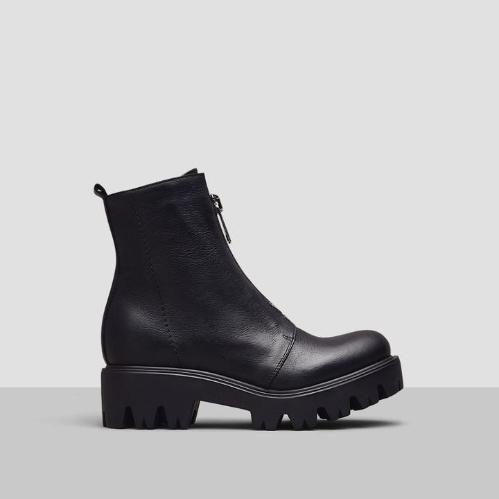 Kenneth Cole Black Label Rose Bud Leather Lug-sole Boot - Brown