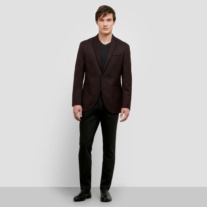 Reaction Kenneth Cole Burgundy Evening Jacket With Black Trim - Burgund