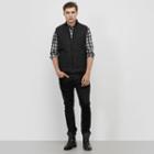 Kenneth Cole Black Label Pinstripe Quilted Vest - Black