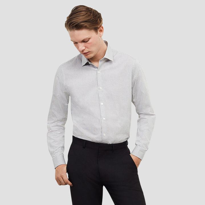 Reaction Kenneth Cole Slim-fit Long-sleeve Check Shirt - Smky Qrtz