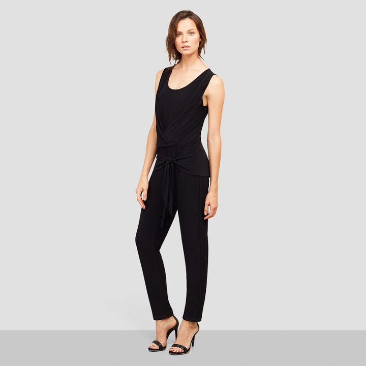 Kenneth Cole New York Sleeveless Wrap Jumpsuit - Black