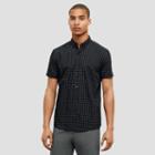 Kenneth Cole New York Short Sleeve Printed Button-front Shirt - Black