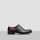 Reaction Kenneth Cole Drift Off Leather Shoe With Burgundy Trim - Black