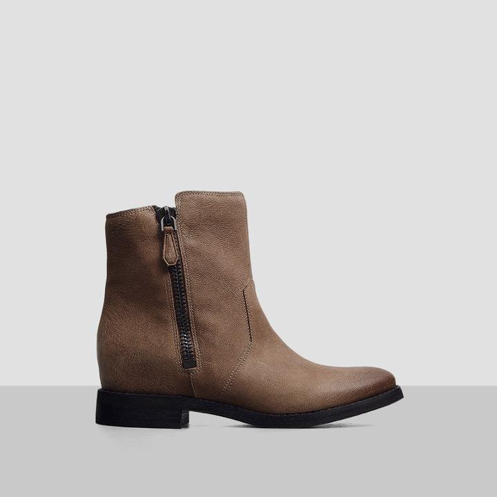 Kenneth Cole New York Marcy Nubuck Double-zip Boot - Taupe