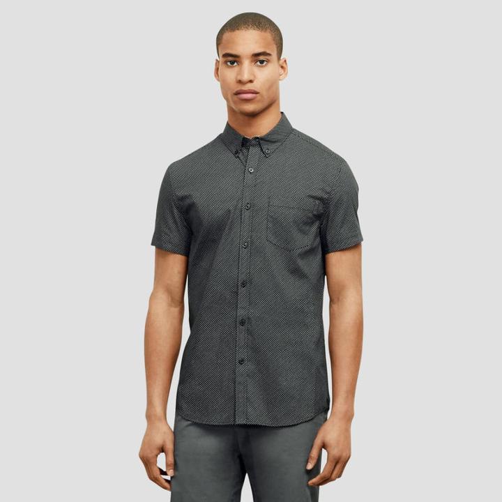Kenneth Cole New York Short-sleeve Button Front Shirt - Teal