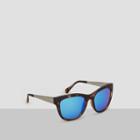Kenneth Cole New York Plastic Sunglasses With Blue Mirror Lenses - Dhav/blumr