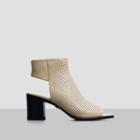 Kenneth Cole New York Shay Leather Open-toe Bootie - Bone