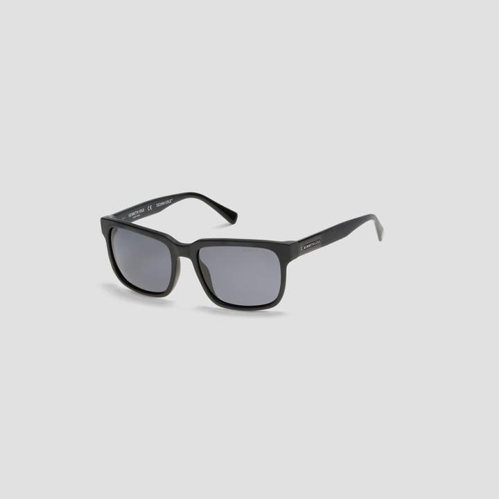 Kenneth Cole New York Techni-cole Matte Black Rectangular Sunglasses - Mblack/smkpz