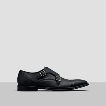 Kenneth Cole Black Label Speak-easy Double Monk Strap Shoe - Black