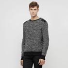 Kenneth Cole New York Felt Accent Crew Sweater - Charcol Hthr