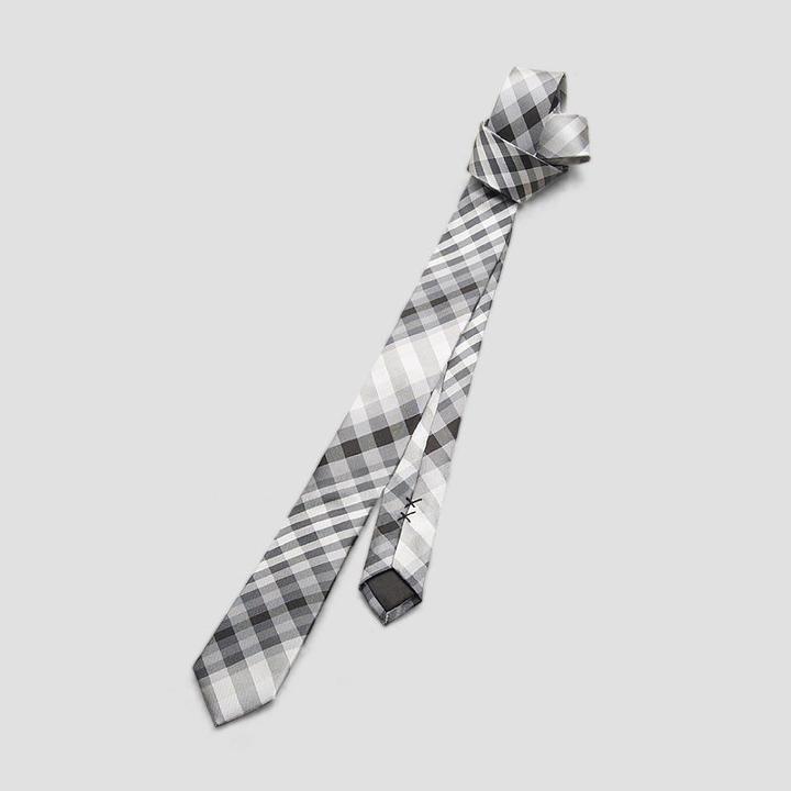 Kenneth Cole New York Silk Ombre Plaid Tie - Black